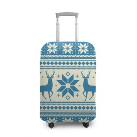 Чехол для чемодана 3D с принтом Наш веселый Новый год в Санкт-Петербурге, 86% полиэфир, 14% спандекс | двустороннее нанесение принта, прорези для ручек и колес | новый год | олень | свитер | снег | снежинки | узор