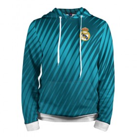 Мужская толстовка 3D с принтом Real Madrid 2018 Sportwear в Санкт-Петербурге, 100% полиэстер | двухслойный капюшон со шнурком для регулировки, мягкие манжеты на рукавах и по низу толстовки, спереди карман-кенгуру с мягким внутренним слоем. | 