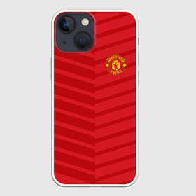 Чехол для iPhone 13 mini с принтом Manchester United 2018 Reverse в Санкт-Петербурге,  |  | Тематика изображения на принте: emirates | fc | manchester united | геометрия | манчестер юнайтед | спорт | футбол | футбольный клуб | эмблема
