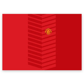 Поздравительная открытка с принтом Manchester United 2018 Reverse в Санкт-Петербурге, 100% бумага | плотность бумаги 280 г/м2, матовая, на обратной стороне линовка и место для марки
 | emirates | fc | manchester united | геометрия | манчестер юнайтед | спорт | футбол | футбольный клуб | эмблема