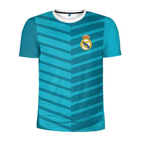 Мужская футболка 3D спортивная с принтом Real Madrid 2018 Reverse в Санкт-Петербурге, 100% полиэстер с улучшенными характеристиками | приталенный силуэт, круглая горловина, широкие плечи, сужается к линии бедра | emirates | fc | real madrid | геометрия | реал мадрид | спорт | футбол | футбольный клуб | эмблема