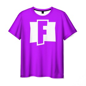 Мужская футболка 3D с принтом F Fortnite в Санкт-Петербурге, 100% полиэфир | прямой крой, круглый вырез горловины, длина до линии бедер | Тематика изображения на принте: fortnite