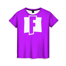 Женская футболка 3D с принтом F Fortnite в Санкт-Петербурге, 100% полиэфир ( синтетическое хлопкоподобное полотно) | прямой крой, круглый вырез горловины, длина до линии бедер | fortnite