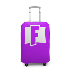 Чехол для чемодана 3D с принтом F Fortnite в Санкт-Петербурге, 86% полиэфир, 14% спандекс | двустороннее нанесение принта, прорези для ручек и колес | fortnite