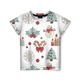 Детская футболка 3D с принтом Светлое Рождество в Санкт-Петербурге, 100% гипоаллергенный полиэфир | прямой крой, круглый вырез горловины, длина до линии бедер, чуть спущенное плечо, ткань немного тянется | 
