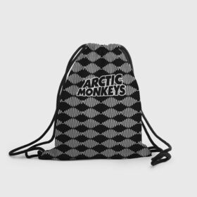 Рюкзак-мешок 3D с принтом Arctic Monkeys в Санкт-Петербурге, 100% полиэстер | плотность ткани — 200 г/м2, размер — 35 х 45 см; лямки — толстые шнурки, застежка на шнуровке, без карманов и подкладки | Тематика изображения на принте: 