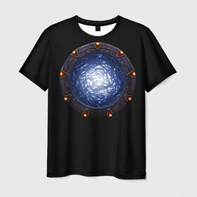 Мужская футболка 3D с принтом Stargate в Санкт-Петербурге, 100% полиэфир | прямой крой, круглый вырез горловины, длина до линии бедер | Тематика изображения на принте: sg1 | wormhole | другие миры | зв1 | звёздные врата | кротовая нора | портал | тоннель | червоточина
