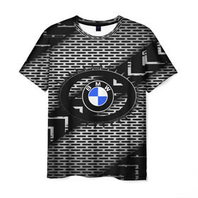 Мужская футболка 3D с принтом BMW Carboniferous 2018 в Санкт-Петербурге, 100% полиэфир | прямой крой, круглый вырез горловины, длина до линии бедер | abstraction | carboniferous | карбон | текстуры