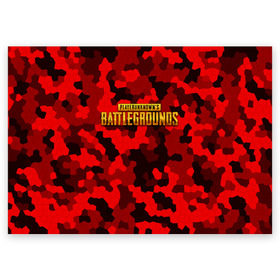 Поздравительная открытка с принтом PUBG Red Military в Санкт-Петербурге, 100% бумага | плотность бумаги 280 г/м2, матовая, на обратной стороне линовка и место для марки
 | Тематика изображения на принте: battle royal | playerunknowns battlegrounds | pubg | пабг | пубг
