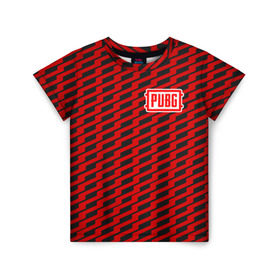 Детская футболка 3D с принтом PUBG Red Line в Санкт-Петербурге, 100% гипоаллергенный полиэфир | прямой крой, круглый вырез горловины, длина до линии бедер, чуть спущенное плечо, ткань немного тянется | playerunknowns battlegrounds | pubg | шутеры