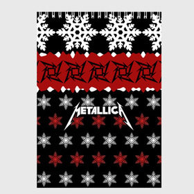 Скетчбук с принтом Metallica в Санкт-Петербурге, 100% бумага
 | 48 листов, плотность листов — 100 г/м2, плотность картонной обложки — 250 г/м2. Листы скреплены сверху удобной пружинной спиралью | metallica | джеймс хэтфилд | кирк хэмметт | ларс ульрих | метал | металика | металлика | новогодний | новый год | роберт трухильо | рождество | рок | снежинки | трэш | трэшметал | хард | хардрок | хеви