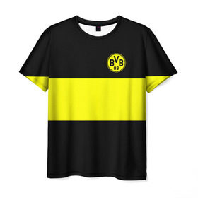 Мужская футболка 3D с принтом Borussia 2018 Black and Yellow в Санкт-Петербурге, 100% полиэфир | прямой крой, круглый вырез горловины, длина до линии бедер | Тематика изображения на принте: боруссия | дортмунд