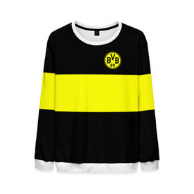 Мужской свитшот 3D с принтом Borussia 2018 Black and Yellow в Санкт-Петербурге, 100% полиэстер с мягким внутренним слоем | круглый вырез горловины, мягкая резинка на манжетах и поясе, свободная посадка по фигуре | Тематика изображения на принте: боруссия | дортмунд