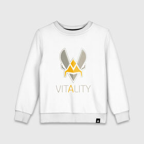 Детский свитшот хлопок с принтом VITALITY Team Esports в Санкт-Петербурге, 100% хлопок | круглый вырез горловины, эластичные манжеты, пояс и воротник | 6 | rainbow six | siege | битва | война | игра | киберспорт | оружие | осада | радуга | шутер