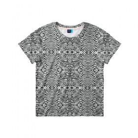 Детская футболка 3D с принтом Зебра в Санкт-Петербурге, 100% гипоаллергенный полиэфир | прямой крой, круглый вырез горловины, длина до линии бедер, чуть спущенное плечо, ткань немного тянется | Тематика изображения на принте: африка | зебра | текстура