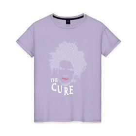 Женская футболка хлопок с принтом The Cure - face в Санкт-Петербурге, 100% хлопок | прямой крой, круглый вырез горловины, длина до линии бедер, слегка спущенное плечо | cure | рок