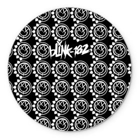 Коврик круглый с принтом Blink-182 в Санкт-Петербурге, резина и полиэстер | круглая форма, изображение наносится на всю лицевую часть | blink | альтернативный рок | блинк | группа | марк хоппус | музыка | мэтт скиба | надпись | панк | панк рок | песни | поп панк | рок | скейт панк | смайл | смайлик | трэвис баркер