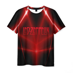 Мужская футболка 3D с принтом Led Zeppelin в Санкт-Петербурге, 100% полиэфир | прямой крой, круглый вырез горловины, длина до линии бедер | 