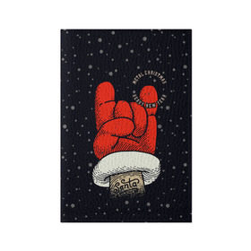 Обложка для паспорта матовая кожа с принтом Metal Christmas Heavy New Year в Санкт-Петербурге, натуральная матовая кожа | размер 19,3 х 13,7 см; прозрачные пластиковые крепления | Тематика изображения на принте: christmas | gesture | hand | heavy new year | holiday | metal christmas | music | new year | rock | santa claus | snow | winter | жест | зима | металл рождество | музыка | новый год | праздник | рождество | рок | рука | санта клаус | снег | тяжелый новый 