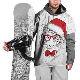 Накидка на куртку 3D с принтом Тигр Санта Клаус в Санкт-Петербурге, 100% полиэстер |  | animal | bow | christmas | holiday | new year | predator | santa claus | snow | tiger | view | winter | бант | взгляд | дед мороз | животное | зима | новый год | очки | праздник | рождество | санта клаус | снег | тигр | хищник