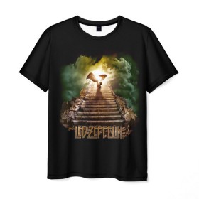 Мужская футболка 3D с принтом Led Zeppelin в Санкт-Петербурге, 100% полиэфир | прямой крой, круглый вырез горловины, длина до линии бедер | led zeppelin | джимми пейдж | джон генри бонэм | джон пол джонс | лед зеппелин | роберт плант