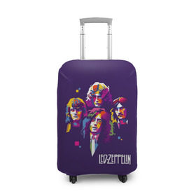 Чехол для чемодана 3D с принтом Led Zeppelin в Санкт-Петербурге, 86% полиэфир, 14% спандекс | двустороннее нанесение принта, прорези для ручек и колес | led zeppelin | джимми пейдж | джон генри бонэм | джон пол джонс | лед зеппелин | роберт плант