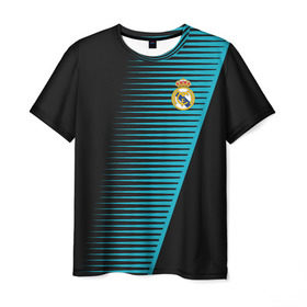 Мужская футболка 3D с принтом Real Madrid Creative uniform в Санкт-Петербурге, 100% полиэфир | прямой крой, круглый вырез горловины, длина до линии бедер | fc | real madrid | реал мадрид | спорт | спортивные | фк | футбол | футбольный клуб
