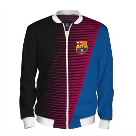 Мужской бомбер 3D с принтом FC Barca 2018 Creative uniform в Санкт-Петербурге, 100% полиэстер | застегивается на молнию, по бокам два кармана без застежек, по низу бомбера и на воротнике - эластичная резинка | fc | fc barcelona | fcb | барселона | спорт | спортивные | фк | футбол | футбольный клуб