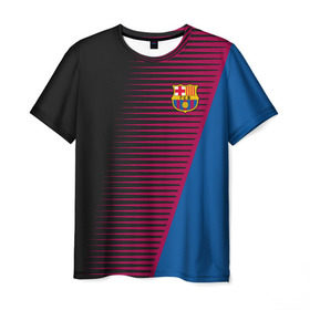 Мужская футболка 3D с принтом FC Barca 2018 Creative uniform в Санкт-Петербурге, 100% полиэфир | прямой крой, круглый вырез горловины, длина до линии бедер | fc | fc barcelona | fcb | барселона | спорт | спортивные | фк | футбол | футбольный клуб