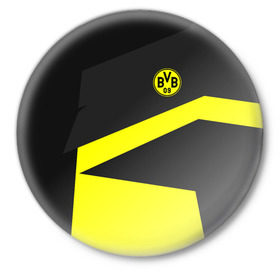 Значок с принтом Borussia 2018 Geometry Sport в Санкт-Петербурге,  металл | круглая форма, металлическая застежка в виде булавки | fc |  borussia dortmund | боруссия | спорт | спортивные | фк | футбол | футбольный клуб