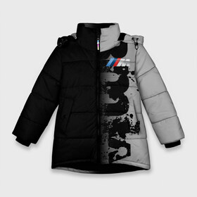 Зимняя куртка для девочек 3D с принтом BMW M BLACK GREY в Санкт-Петербурге, ткань верха — 100% полиэстер; подклад — 100% полиэстер, утеплитель — 100% полиэстер. | длина ниже бедра, удлиненная спинка, воротник стойка и отстегивающийся капюшон. Есть боковые карманы с листочкой на кнопках, утяжки по низу изделия и внутренний карман на молнии. 

Предусмотрены светоотражающий принт на спинке, радужный светоотражающий элемент на пуллере молнии и на резинке для утяжки. | bmw | bmw motorsport | bmw performance | carbon | m | motorsport | performance | sport | бмв | карбон | моторспорт | спорт
