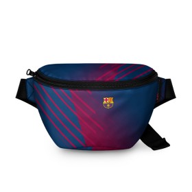 Поясная сумка 3D с принтом FC Barca 2018 Creative uniform в Санкт-Петербурге, 100% полиэстер | плотная ткань, ремень с регулируемой длиной, внутри несколько карманов для мелочей, основное отделение и карман с обратной стороны сумки застегиваются на молнию | 