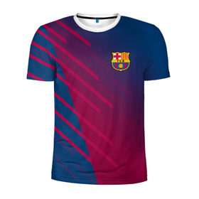 Мужская футболка 3D спортивная с принтом FC Barca 2018 Creative uniform в Санкт-Петербурге, 100% полиэстер с улучшенными характеристиками | приталенный силуэт, круглая горловина, широкие плечи, сужается к линии бедра | 