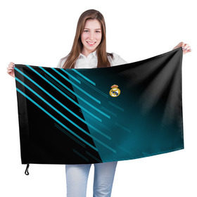 Флаг 3D с принтом Real Madrid Creative uniform в Санкт-Петербурге, 100% полиэстер | плотность ткани — 95 г/м2, размер — 67 х 109 см. Принт наносится с одной стороны | fc | real madrid | реал мадрид | спорт | спортивные | фк | футбол | футбольный клуб