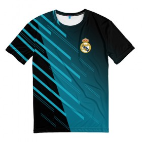 Мужская футболка 3D с принтом Real Madrid Creative uniform в Санкт-Петербурге, 100% полиэфир | прямой крой, круглый вырез горловины, длина до линии бедер | fc | real madrid | реал мадрид | спорт | спортивные | фк | футбол | футбольный клуб