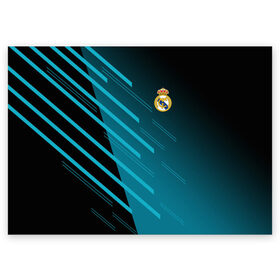 Поздравительная открытка с принтом Real Madrid Creative uniform в Санкт-Петербурге, 100% бумага | плотность бумаги 280 г/м2, матовая, на обратной стороне линовка и место для марки
 | fc | real madrid | реал мадрид | спорт | спортивные | фк | футбол | футбольный клуб