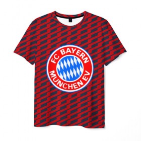 Мужская футболка 3D с принтом FC Bayern 2018 Creative в Санкт-Петербурге, 100% полиэфир | прямой крой, круглый вырез горловины, длина до линии бедер | bayern | fc | бавария | спорт | спортивные | фк | футбол | футбольный клуб