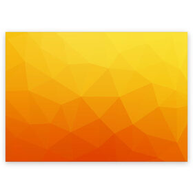 Поздравительная открытка с принтом Полигон в Санкт-Петербурге, 100% бумага | плотность бумаги 280 г/м2, матовая, на обратной стороне линовка и место для марки
 | геометрия | желтый | оранжевый