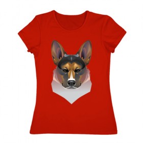 Женская футболка хлопок с принтом Немецкая овчарка в Санкт-Петербурге, 100% хлопок | прямой крой, круглый вырез горловины, длина до линии бедер, слегка спущенное плечо | дог | немец | собака