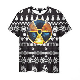 Мужская футболка 3D с принтом S.T.A.L.K.E.R Ядерная Зима в Санкт-Петербурге, 100% полиэфир | прямой крой, круглый вырез горловины, длина до линии бедер | stalker | зима | новогодние | новый год | радиация | сталкер | чернобыль