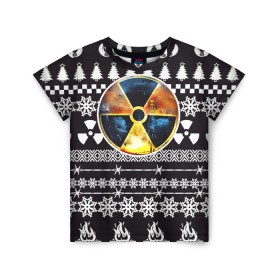 Детская футболка 3D с принтом S.T.A.L.K.E.R Ядерная Зима в Санкт-Петербурге, 100% гипоаллергенный полиэфир | прямой крой, круглый вырез горловины, длина до линии бедер, чуть спущенное плечо, ткань немного тянется | stalker | зима | новогодние | новый год | радиация | сталкер | чернобыль
