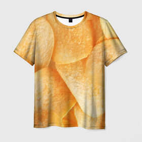 Мужская футболка 3D с принтом Чипсы в Санкт-Петербурге, 100% полиэфир | прямой крой, круглый вырез горловины, длина до линии бедер | чипсы