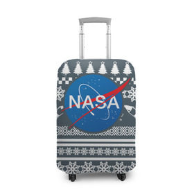 Чехол для чемодана 3D с принтом Свитер NASA в Санкт-Петербурге, 86% полиэфир, 14% спандекс | двустороннее нанесение принта, прорези для ручек и колес | nasa | космос | логотип | наса | ракета