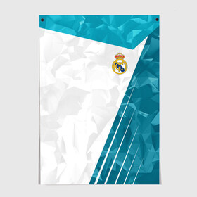 Постер с принтом Real Madrid 2018 Abstract в Санкт-Петербурге, 100% бумага
 | бумага, плотность 150 мг. Матовая, но за счет высокого коэффициента гладкости имеет небольшой блеск и дает на свету блики, но в отличии от глянцевой бумаги не покрыта лаком | fc | real madrid | реал мадрид | спорт | спортивные | фк | футбол | футбольный клуб