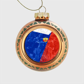 Стеклянный ёлочный шар с принтом RUSSIA - Tricolor Collection в Санкт-Петербурге, Стекло | Диаметр: 80 мм | russia | герб | россия | триколор | флаг