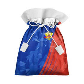 Подарочный 3D мешок с принтом RUSSIA - Tricolor Collection в Санкт-Петербурге, 100% полиэстер | Размер: 29*39 см | Тематика изображения на принте: russia | герб | россия | триколор | флаг
