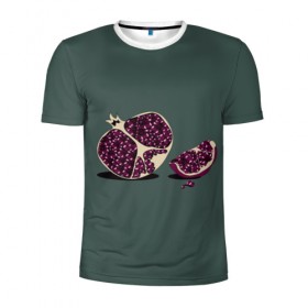 Мужская футболка 3D спортивная с принтом Гранат в Санкт-Петербурге, 100% полиэстер с улучшенными характеристиками | приталенный силуэт, круглая горловина, широкие плечи, сужается к линии бедра | vegan | гранат | еда | фрукты