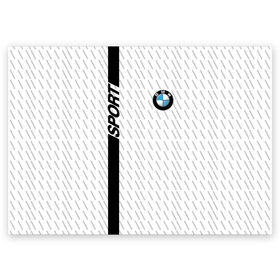 Поздравительная открытка с принтом BMW 2018 White Sport в Санкт-Петербурге, 100% бумага | плотность бумаги 280 г/м2, матовая, на обратной стороне линовка и место для марки
 | Тематика изображения на принте: bmw | автомобильные | бмв | машины