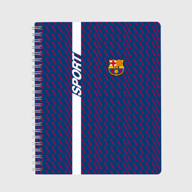 Тетрадь с принтом FC Barca 2018 Creative uniform в Санкт-Петербурге, 100% бумага | 48 листов, плотность листов — 60 г/м2, плотность картонной обложки — 250 г/м2. Листы скреплены сбоку удобной пружинной спиралью. Уголки страниц и обложки скругленные. Цвет линий — светло-серый
 | fc | fc barcelona | fcb | барселона | спорт | спортивные | фк | футбол | футбольный клуб