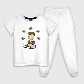 Детская пижама хлопок с принтом Eggos в Санкт-Петербурге, 100% хлопок |  брюки и футболка прямого кроя, без карманов, на брюках мягкая резинка на поясе и по низу штанин
 | stranger things | очень странные дела
